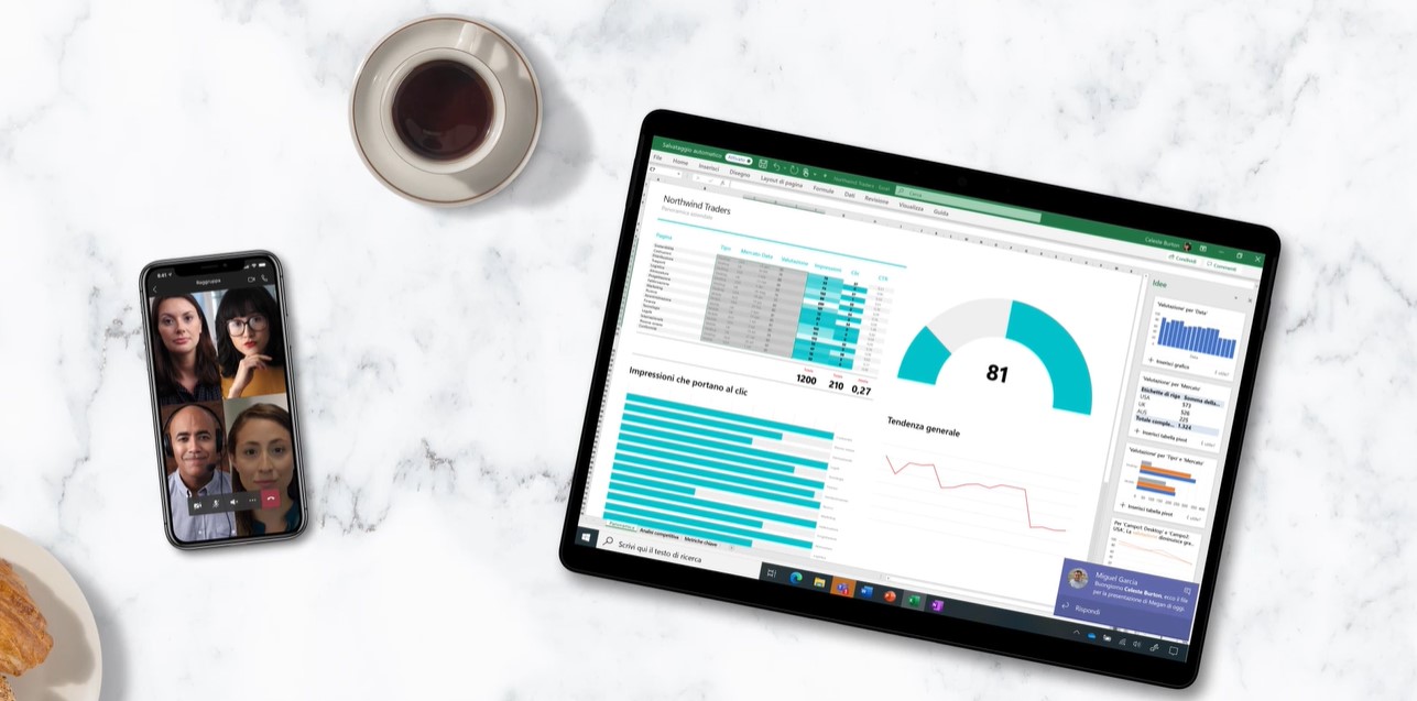 Microsoft tablet on desk Microsoft image