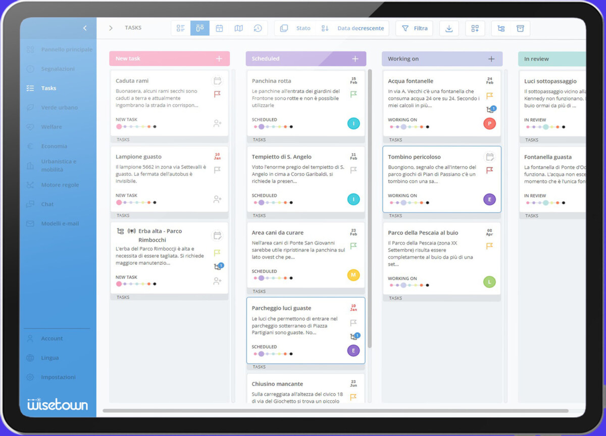 Gestione segnalazioni | WiseTown Issue Manager